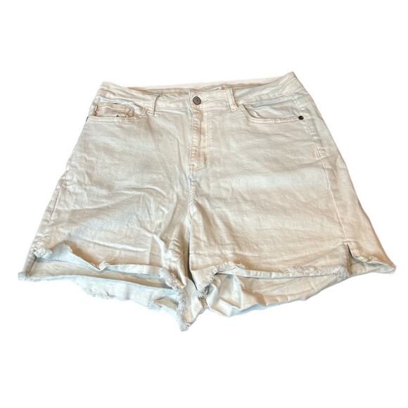 Judy Blue Pants - Judy Blue Bleached High Rise Jean Shorts Very Light Blue Size 1X